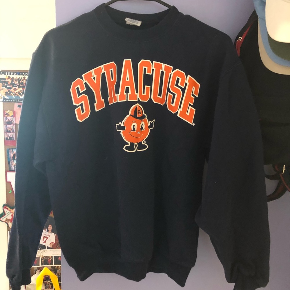 dark blue syracuse crewneck sweatshirt